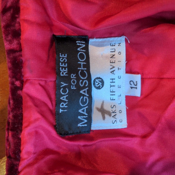 ♥️ Red Velvet Blazer Jacket Sax Fifth Avenue Collection 12 - Picture 6 of 7